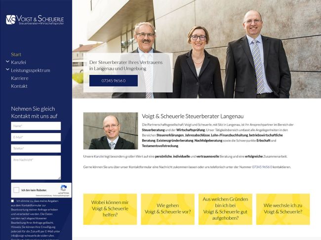 Webseite Steuerberater Voigt Scheuerle
